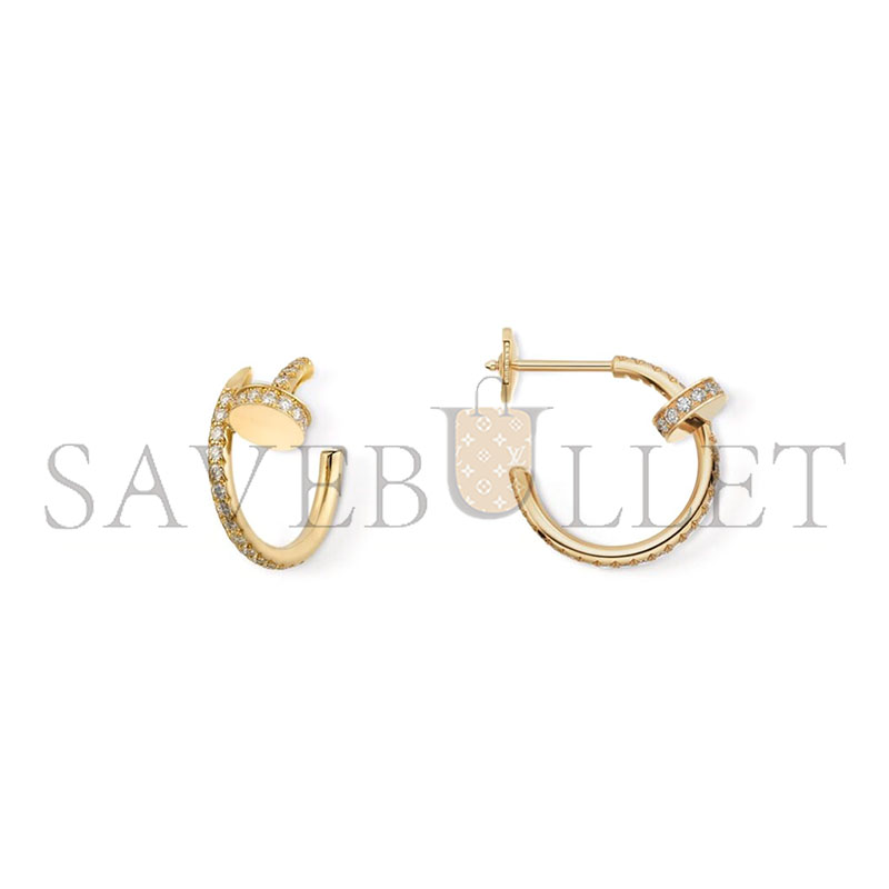 CARTIER JUSTE UN CLOU HOOP EARRINGS SMALL MODEL PAVED REF. B8301430